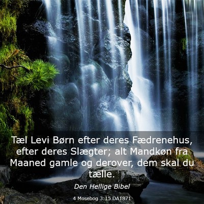 Picture 03 - 4 Mosebog 3:15 DA1871 - Tæl Levi Børn efter deres Fædrenehus, efter - Bible Verse Picture