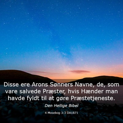 Picture 03 - 4 Mosebog 3:3 DA1871 - Disse ere Arons Sønners Navne, de, som vare - Bible Verse Picture