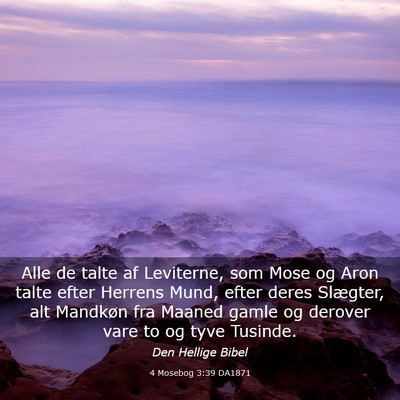 Picture 03 - 4 Mosebog 3:39 DA1871 - Alle de talte af Leviterne, som Mose og Aron - Bible Verse Picture