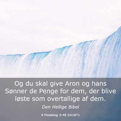 Picture 03 - 4 Mosebog 3:48 DA1871 - Og du skal give Aron og hans Sønner de Penge for - Bible Verse Picture