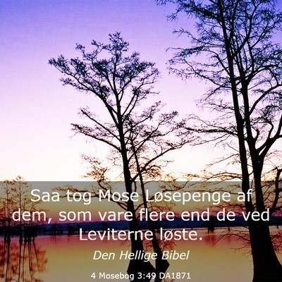 Picture 03 - 4 Mosebog 3:49 DA1871 - Saa tog Mose Løsepenge af dem, som vare flere - Bible Verse Picture