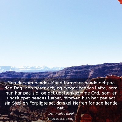 Picture 03 - 4 Mosebog 30:9 DA1871 - Men dersom hendes Mand formener hende det paa den - Bible Verse Picture