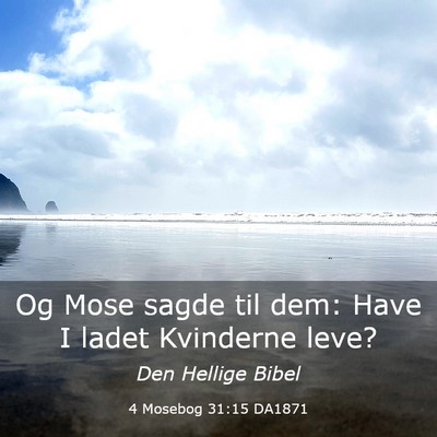 Picture 03 - 4 Mosebog 31:15 DA1871 - Og Mose sagde til dem: Have I ladet Kvinderne - Bible Verse Picture