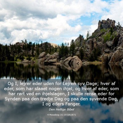 Picture 03 - 4 Mosebog 31:19 DA1871 - Og I, lejrer eder uden for Lejren syv Dage; hver - Bible Verse Picture