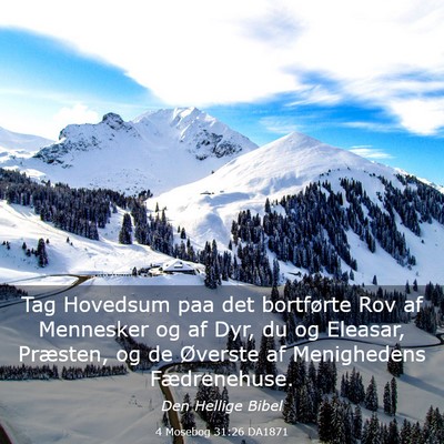 Picture 03 - 4 Mosebog 31:26 DA1871 - Tag Hovedsum paa det bortførte Rov af Mennesker - Bible Verse Picture