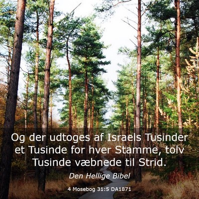Picture 03 - 4 Mosebog 31:5 DA1871 - Og der udtoges af Israels Tusinder et Tusinde for - Bible Verse Picture