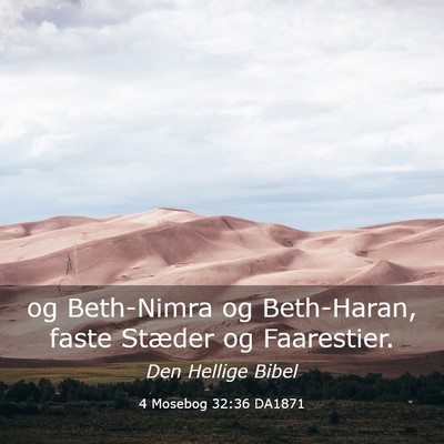 Picture 03 - 4 Mosebog 32:36 DA1871 - og Beth-Nimra og Beth-Haran, faste Stæder og - Bible Verse Picture