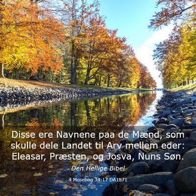 Picture 03 - 4 Mosebog 34:17 DA1871 - Disse ere Navnene paa de Mænd, som skulle dele - Bible Verse Picture