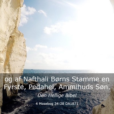 Picture 03 - 4 Mosebog 34:28 DA1871 - og af Nafthali Børns Stamme en Fyrste, Pedahel, - Bible Verse Picture