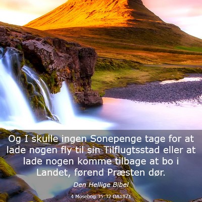 Picture 03 - 4 Mosebog 35:32 DA1871 - Og I skulle ingen Sonepenge tage for at lade - Bible Verse Picture