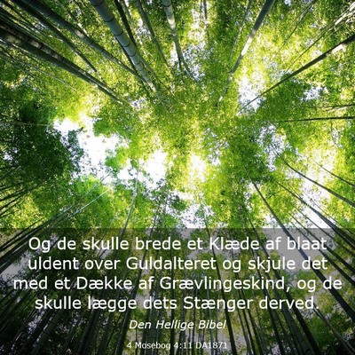 Picture 03 - 4 Mosebog 4:11 DA1871 - Og de skulle brede et Klæde af blaat uldent over - Bible Verse Picture