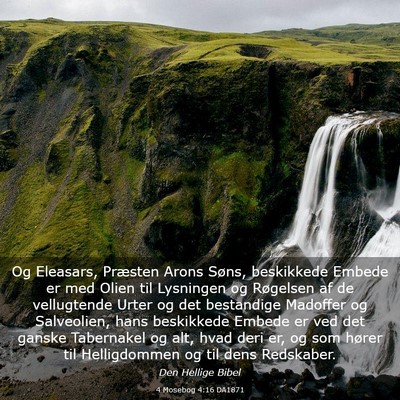 Picture 03 - 4 Mosebog 4:16 DA1871 - Og Eleasars, Præsten Arons Søns, beskikkede - Bible Verse Picture