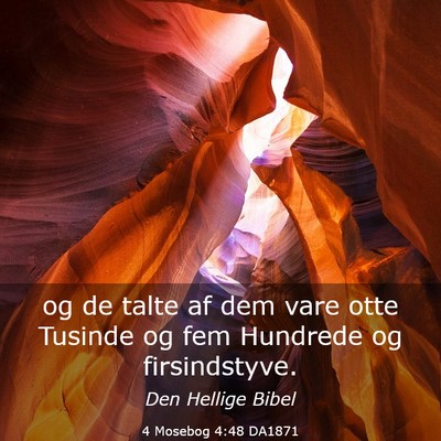 Picture 03 - 4 Mosebog 4:48 DA1871 - og de talte af dem vare otte Tusinde og fem - Bible Verse Picture