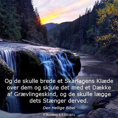 Picture 03 - 4 Mosebog 4:8 DA1871 - Og de skulle brede et Skarlagens Klæde over dem - Bible Verse Picture
