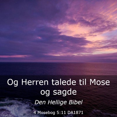 Picture 03 - 4 Mosebog 5:11 DA1871 - Og Herren talede til Mose og - Bible Verse Picture