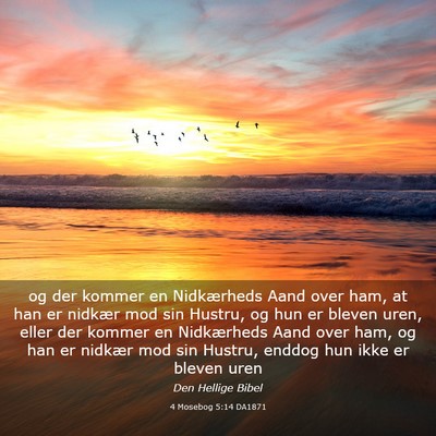 Picture 03 - 4 Mosebog 5:14 DA1871 - og der kommer en Nidkærheds Aand over ham, at - Bible Verse Picture