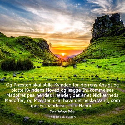 Picture 03 - 4 Mosebog 5:18 DA1871 - Og Præsten skal stille Kvinden for Herrens - Bible Verse Picture
