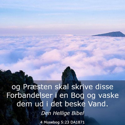 Picture 03 - 4 Mosebog 5:23 DA1871 - og Præsten skal skrive disse Forbandelser i en - Bible Verse Picture