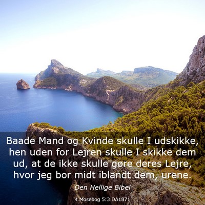 Picture 03 - 4 Mosebog 5:3 DA1871 - Baade Mand og Kvinde skulle I udskikke, hen uden - Bible Verse Picture