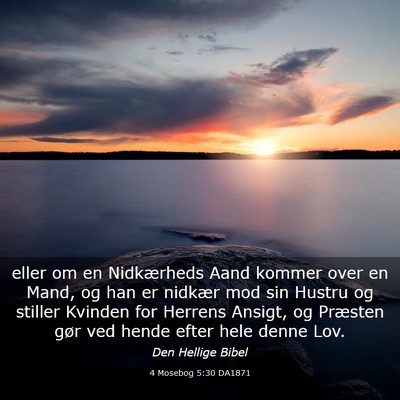 Picture 03 - 4 Mosebog 5:30 DA1871 - eller om en Nidkærheds Aand kommer over en Mand, - Bible Verse Picture