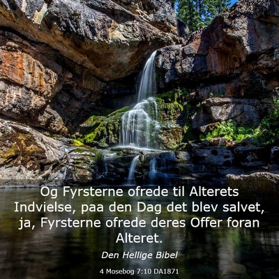 Picture 03 - 4 Mosebog 7:10 DA1871 - Og Fyrsterne ofrede til Alterets Indvielse, paa - Bible Verse Picture