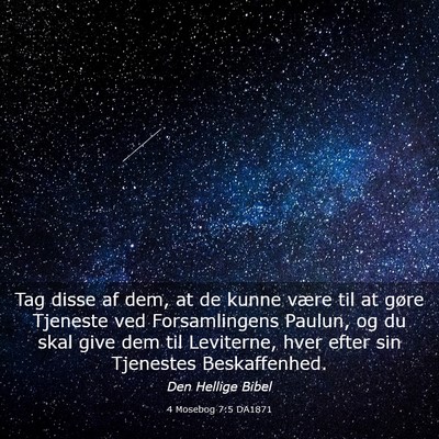 Picture 03 - 4 Mosebog 7:5 DA1871 - Tag disse af dem, at de kunne være til at gøre - Bible Verse Picture