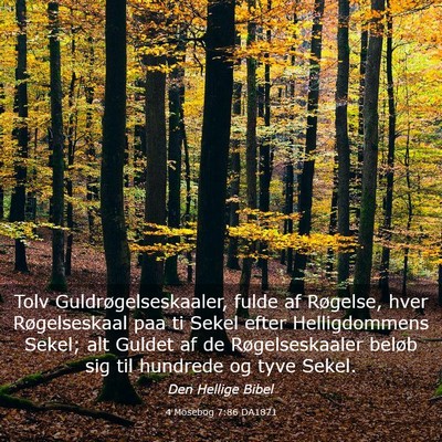 Picture 03 - 4 Mosebog 7:86 DA1871 - Tolv Guldrøgelseskaaler, fulde af Røgelse, hver - Bible Verse Picture
