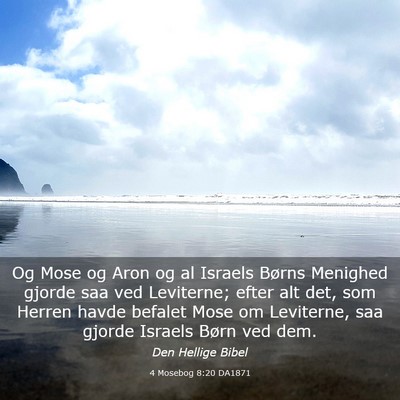 Picture 03 - 4 Mosebog 8:20 DA1871 - Og Mose og Aron og al Israels Børns Menighed - Bible Verse Picture