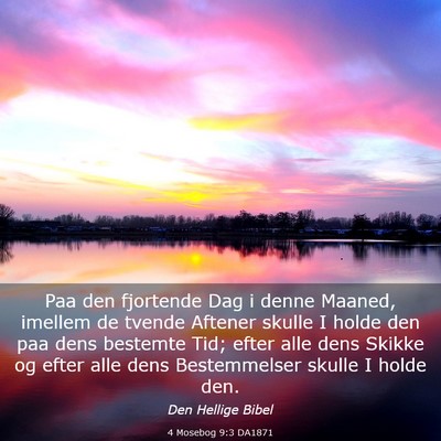 Picture 03 - 4 Mosebog 9:3 DA1871 - Paa den fjortende Dag i denne Maaned, imellem de - Bible Verse Picture
