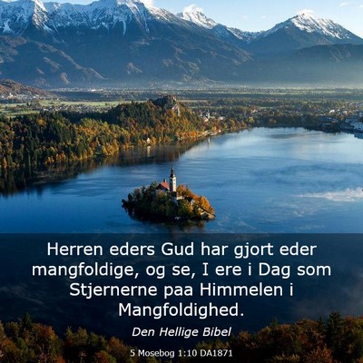 Picture 03 - 5 Mosebog 1:10 DA1871 - Herren eders Gud har gjort eder mangfoldige, og - Bible Verse Picture