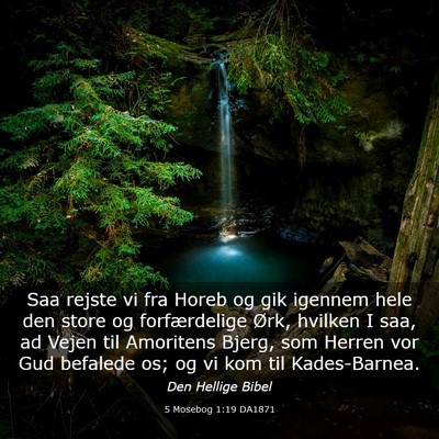 Picture 03 - 5 Mosebog 1:19 DA1871 - Saa rejste vi fra Horeb og gik igennem hele den - Bible Verse Picture