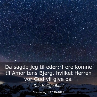 Picture 03 - 5 Mosebog 1:20 DA1871 - Da sagde jeg til eder: I ere komne til Amoritens - Bible Verse Picture