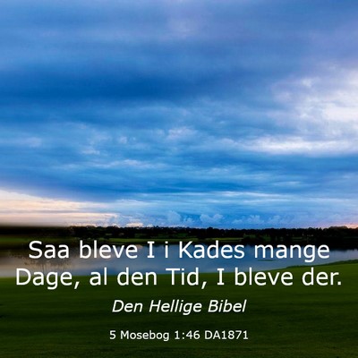 Picture 03 - 5 Mosebog 1:46 DA1871 - Saa bleve I i Kades mange Dage, al den Tid, I - Bible Verse Picture