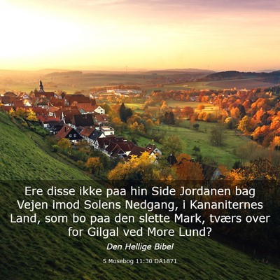 Picture 03 - 5 Mosebog 11:30 DA1871 - Ere disse ikke paa hin Side Jordanen bag Vejen - Bible Verse Picture