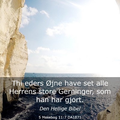 Picture 03 - 5 Mosebog 11:7 DA1871 - Thi eders Øjne have set alle Herrens store - Bible Verse Picture