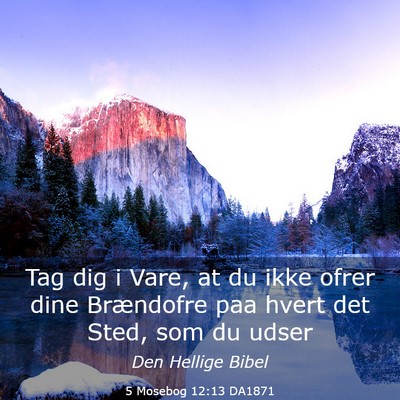 Picture 03 - 5 Mosebog 12:13 DA1871 - Tag dig i Vare, at du ikke ofrer dine Brændofre - Bible Verse Picture