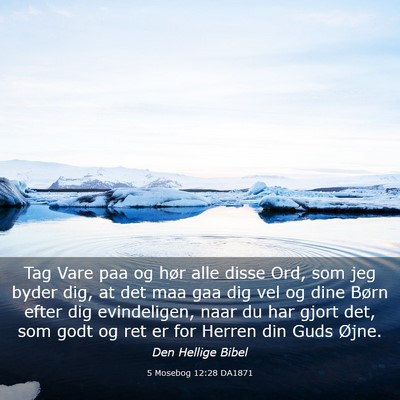 Picture 03 - 5 Mosebog 12:28 DA1871 - Tag Vare paa og hør alle disse Ord, som jeg - Bible Verse Picture