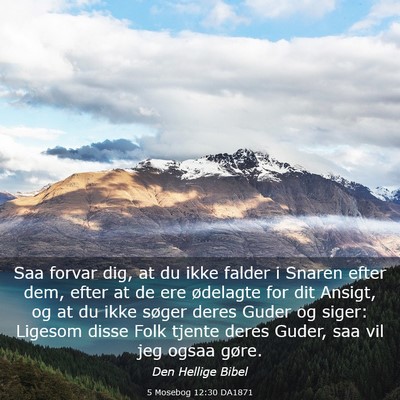 Picture 03 - 5 Mosebog 12:30 DA1871 - Saa forvar dig, at du ikke falder i Snaren efter - Bible Verse Picture