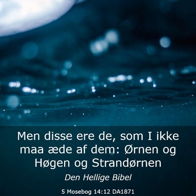 Picture 03 - 5 Mosebog 14:12 DA1871 - Men disse ere de, som I ikke maa æde af dem: - Bible Verse Picture