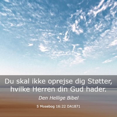 Picture 03 - 5 Mosebog 16:22 DA1871 - Du skal ikke oprejse dig Støtter, hvilke Herren - Bible Verse Picture