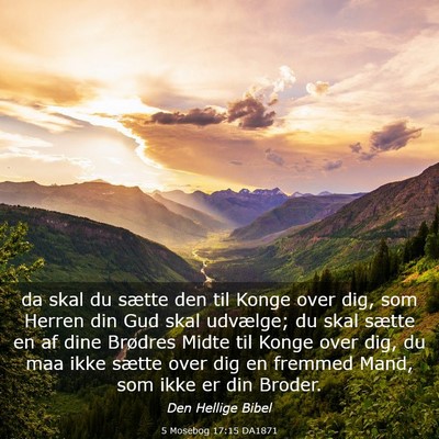 Picture 03 - 5 Mosebog 17:15 DA1871 - da skal du sætte den til Konge over dig, som - Bible Verse Picture