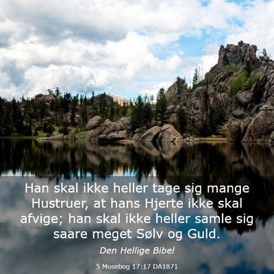 Picture 03 - 5 Mosebog 17:17 DA1871 - Han skal ikke heller tage sig mange Hustruer, at - Bible Verse Picture