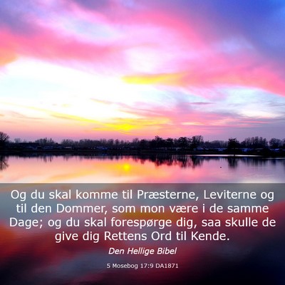 Picture 03 - 5 Mosebog 17:9 DA1871 - Og du skal komme til Præsterne, Leviterne og til - Bible Verse Picture