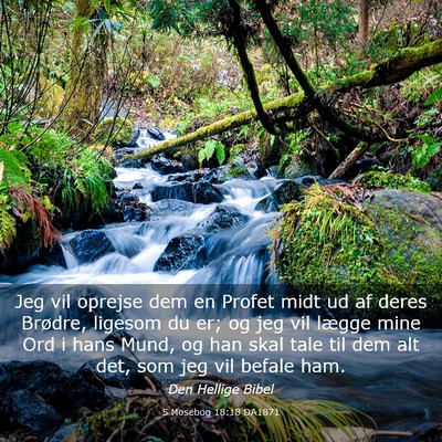 Picture 03 - 5 Mosebog 18:18 DA1871 - Jeg vil oprejse dem en Profet midt ud af deres - Bible Verse Picture