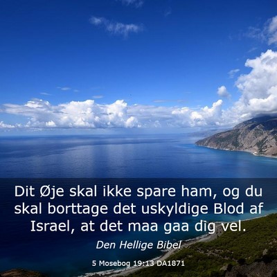Picture 03 - 5 Mosebog 19:13 DA1871 - Dit Øje skal ikke spare ham, og du skal borttage - Bible Verse Picture