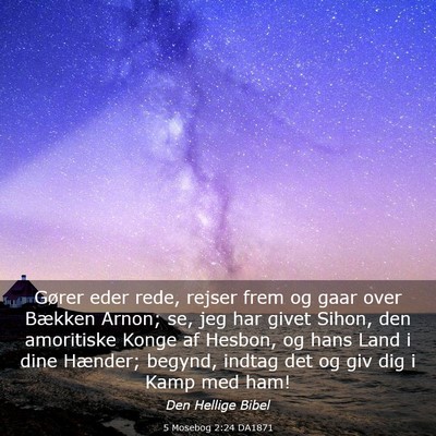 Picture 03 - 5 Mosebog 2:24 DA1871 - Gører eder rede, rejser frem og gaar over - Bible Verse Picture