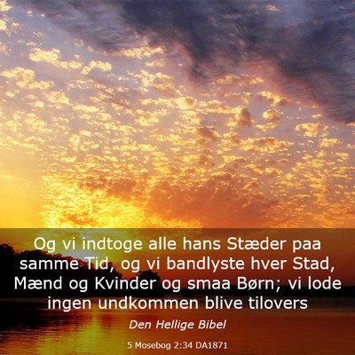 Picture 03 - 5 Mosebog 2:34 DA1871 - Og vi indtoge alle hans Stæder paa samme Tid, og - Bible Verse Picture