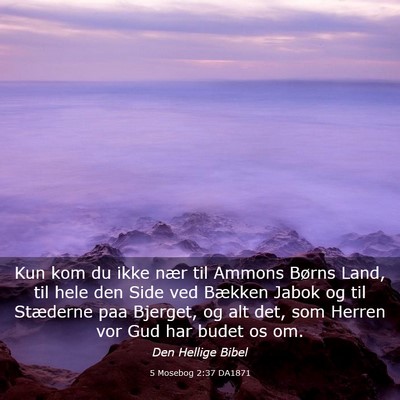 Picture 03 - 5 Mosebog 2:37 DA1871 - Kun kom du ikke nær til Ammons Børns Land, til - Bible Verse Picture
