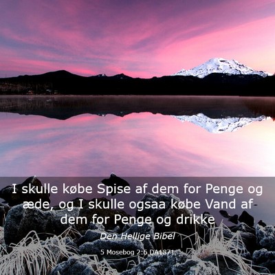 Picture 03 - 5 Mosebog 2:6 DA1871 - I skulle købe Spise af dem for Penge og æde, og - Bible Verse Picture