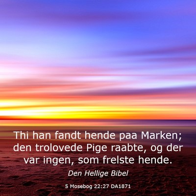 Picture 03 - 5 Mosebog 22:27 DA1871 - Thi han fandt hende paa Marken; den trolovede - Bible Verse Picture